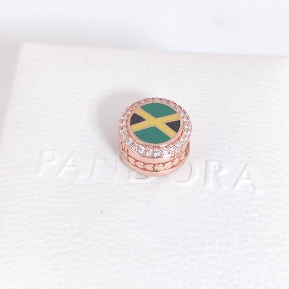 Pandora Jamaica Flag Exclusive Bead Charm Rose Gold Plated with box - Picture 7 of 7